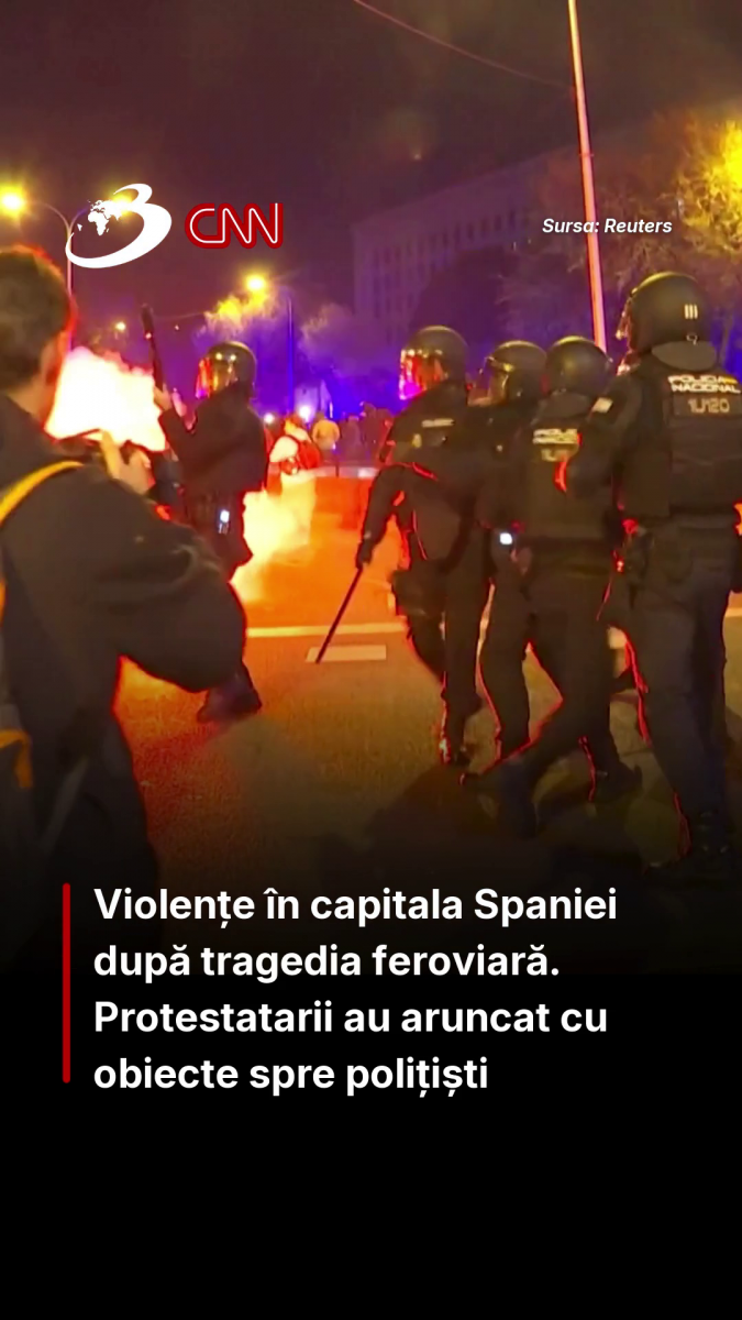 Violențe în capitala Spaniei după tragedia feroviară. Protestatarii au aruncat cu obiecte spre polițiști