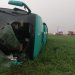 Autocar răsturnat pe câmp din cauza tornadei, în Călărași. A fost activat planul roșu de intervenție. Sunt șapte victime  591280