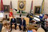Klaus Iohannis în dialog cu președintele SUA în Biroul Oval. Donald Trump laudă creșterea economică din România 610761