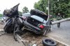 Mașină ruptă în două de un stâlp de electricitate, la Giurgiu. Imagini spectaculoase de la fața locului 663436