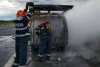 Un microbuz a ars în totalitate pe A1, pe sensul de mers Pitești-București. Mai multe persoane s-au autoevacuat 663521