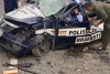 Accident pe DN3, pe sensul București-Pantelimon. O mașină de poliție a intrat într-un stâlp 676626