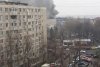 Incendiu puternic la un garaj plin de cauciucuri din București. Se intervine cu 7 autospeciale. Nor imens de fum!  698896