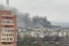 Incendiu puternic la un garaj plin de cauciucuri din București. Se intervine cu 7 autospeciale. Nor imens de fum!  698899