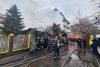 Incendiu puternic la un garaj plin de cauciucuri din București. Se intervine cu 7 autospeciale. Nor imens de fum!  698907