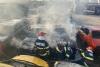 Incendiu uriaş în parcul auto al Regiei de Transport din Craiova. Patru autobuze şi 11 maşini, distruse 704396