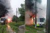Un tramvai lovit de fulger a luat foc în mers, în Craiova 708774