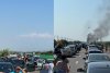 Blocaj pe Autostrada Soarelui, după ce o mașină a ars ca o torță, pe sensul spre București 719674