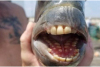 Ciudățenia naturii: a fost prins un pește cu dinți umani 720655