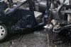 Logan distrus complet de o autorulotă, accident devastator lângă Posada, Prahova 731752
