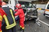 Logan distrus complet de o autorulotă, accident devastator lângă Posada, Prahova 731753