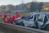 Mașină lovită de un tren, în județul Suceava. O persoană a fost aruncată prin parbriz 737230