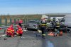 Trei oameni, printre care şi un copil de doi ani, au murit într-un accident cu şase maşini pe autostrada A1, lângă Margina în Timiş 762239