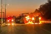 Incendiu izbucnit la patru utilaje care lucrau la drumul expres Craiova-Pitești, în județul Olt 764211