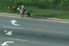 O vacă scăpată pe autostradă, printre mașini, a fost prinsă după o cursă dramatică de doi bărbați călare, cu lasoul. S-a întâmplat în SUA 773155