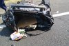 Carambol pe Autostrada Soarelui! Un șofer a zburat peste parapet și a lovit, în cădere, alte 2 mașini de pe sensul opus 782299