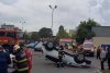 Mașină răsturnată într-o parcare, după ce a fost lovită de alt autoturism, în Constanța 836602