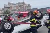 Mașină răsturnată într-o parcare, după ce a fost lovită de alt autoturism, în Constanța 836603
