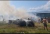 Incendiu la o fermă din Gorj: Baloți de paie cuprinși de flăcări. Pompierii intervin de urgență 847496
