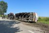 Cisternă încărcată cu 17 tone de motorină, răsturnată pe marginea drumului, în Sibiu. Traficul este blocat 848281