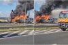 Pericol de explozie la o benzinărie din Timiș: Un autotren a intrat în panoul care afișa prețurile la pompă 864018