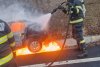O mașină cu mai mulți pasageri a luat foc, în urma unui accident, pe un drum european din Botoșani 883660