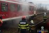 Un tren personal, în care se aflau zeci de călători, a luat foc în județul Dâmbovița 886453