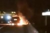 Mașină cuprinsă de flăcări, pe Autostrada A4. Șoferul s-a salvat în ultima clipă 897465
