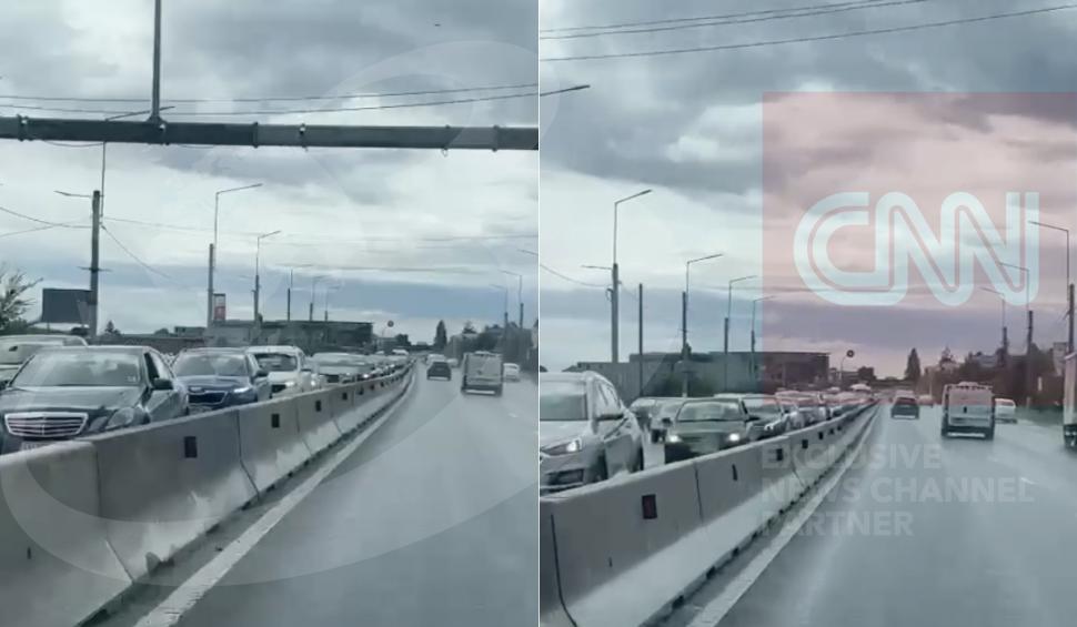 Blocaj în trafic la ieșire din Otopeni, după un accident cu patru mașini pe DN1